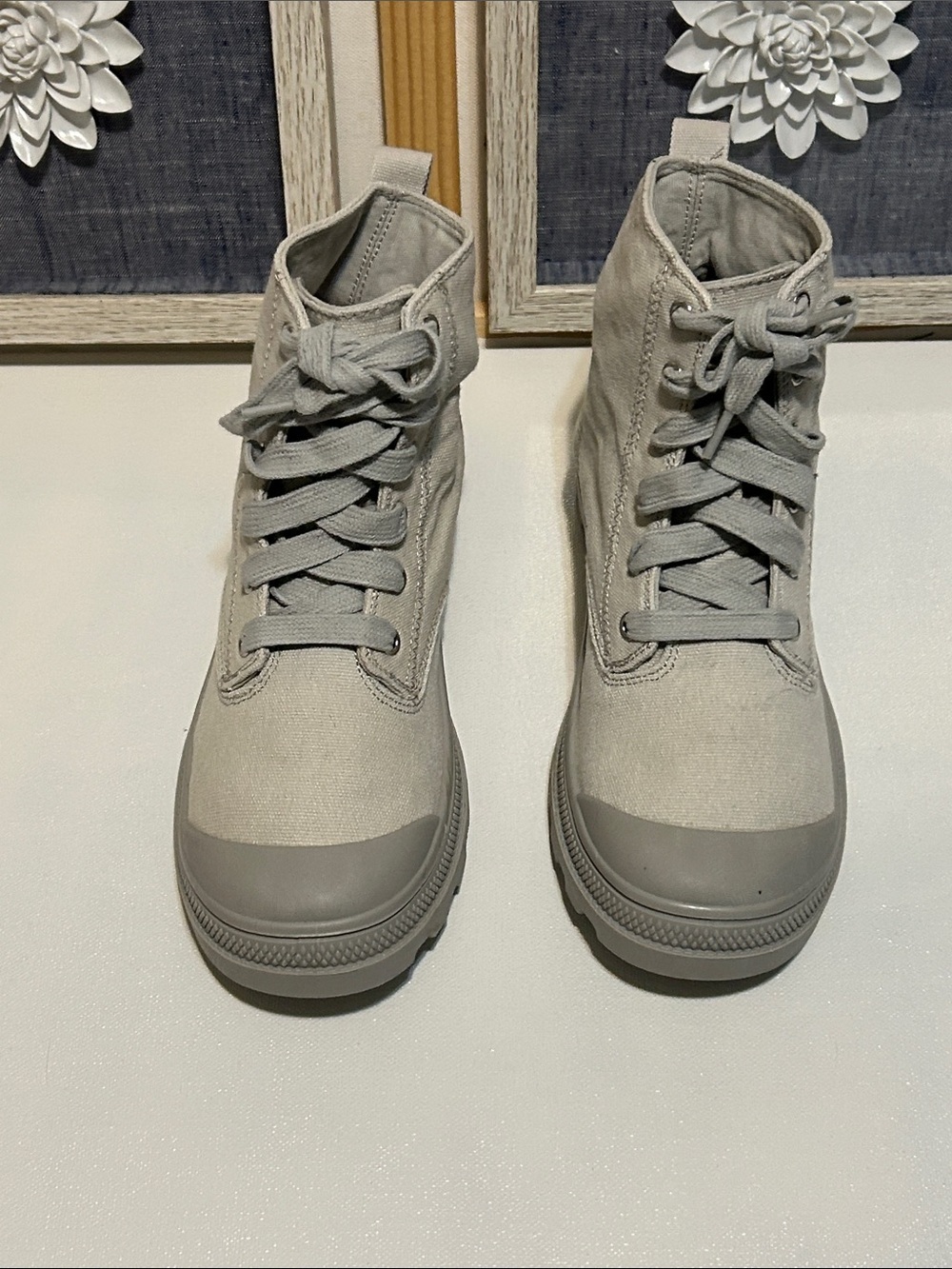 Gray High-Top Canvas Sneakers